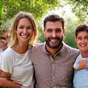 Foto der lächelnden Familie Schmidt