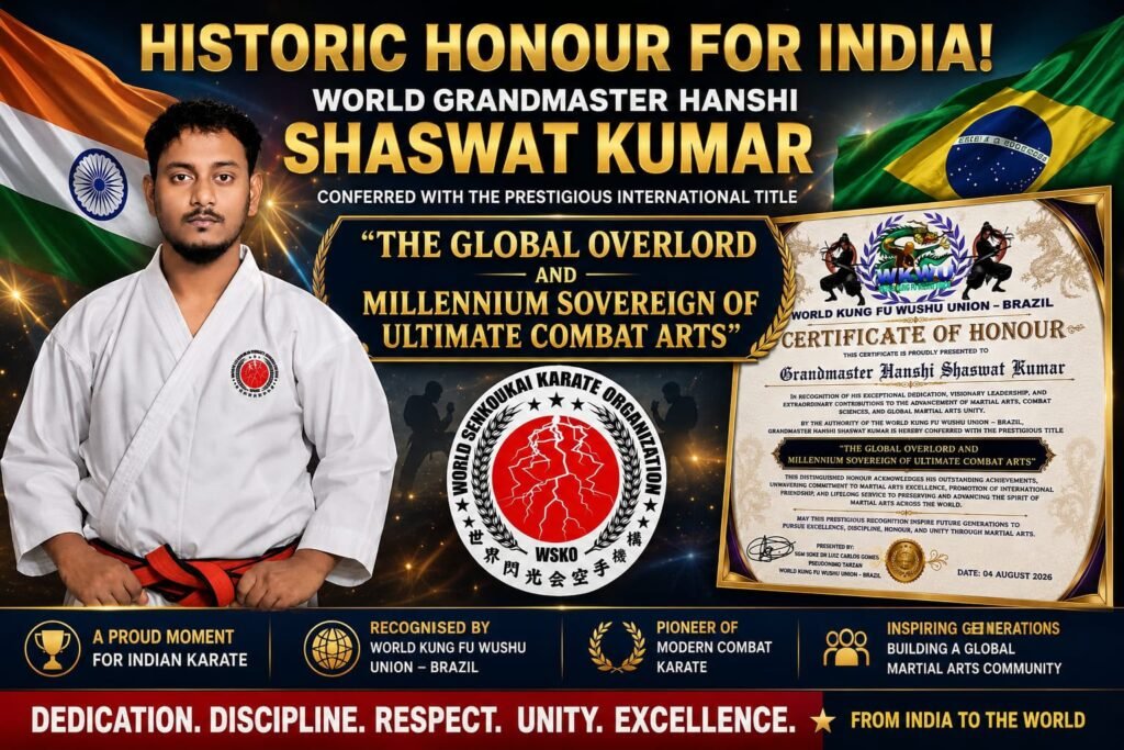 World Grandmaster Hanshi Shaswat Kumar Receives Prestigious International Honour
